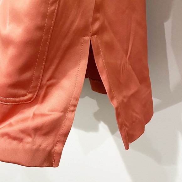 CHICO’S Satin Utility Explorer Jacket Long Sleeve Desert Red NEW Size 2 US 12/14 - Picture 5 of 16